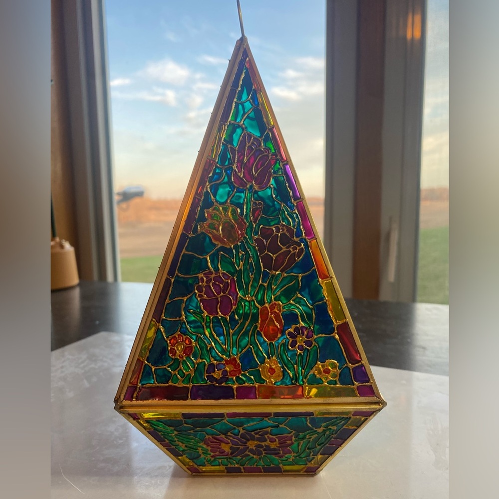 Hand-Painted Stained Glass Lantern